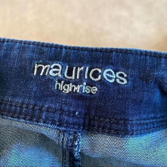 𝅺maurices High Rise Skinny Jeggings Dark Wash Stretch Denim Blue Jeans 26 - Picture 5 of 6